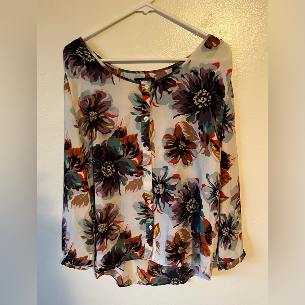 Lands’ End Floral Blouse